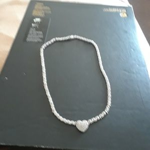 Womens Sterling Silver diamond cut necklace